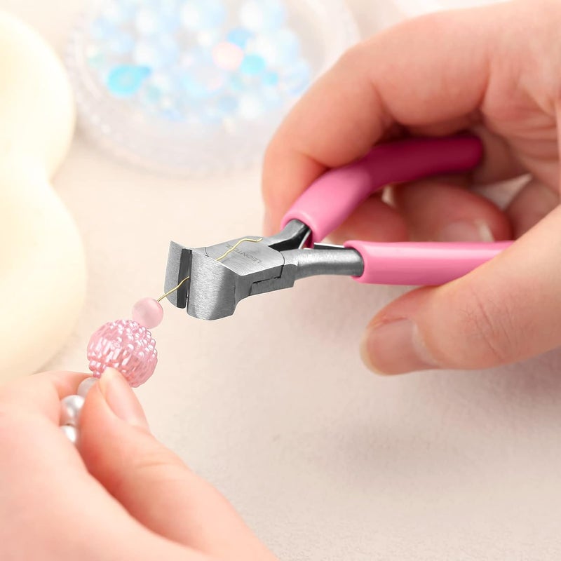 LEONTOOL 4-Inch End Cutting Pliers - Mini Jewelry Pliers Wire Cutter for Jewelry Making - End Snips Nail Puller - Image 3
